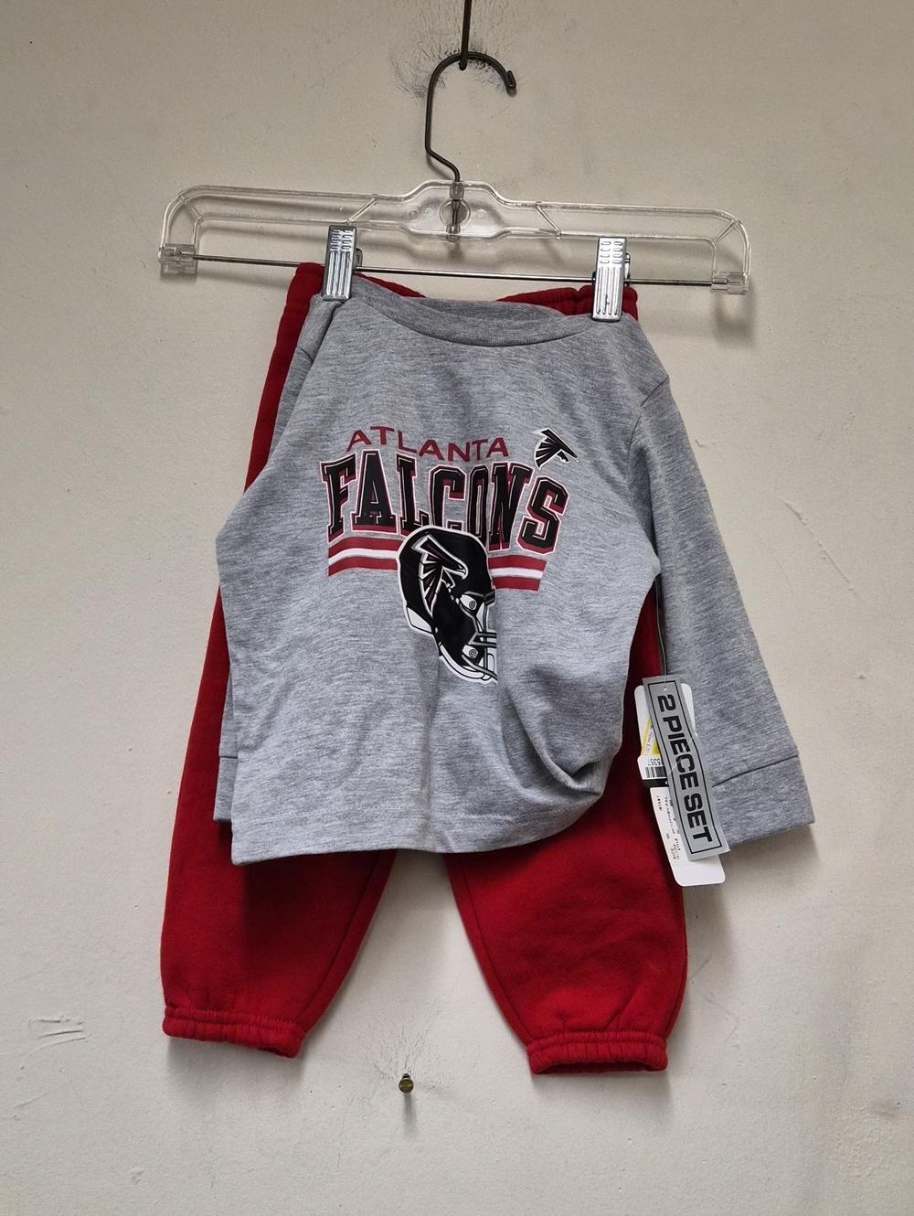 Kids 2-Piece Sweatshirt and Jogger Set - Gray & Red Size 18 Months